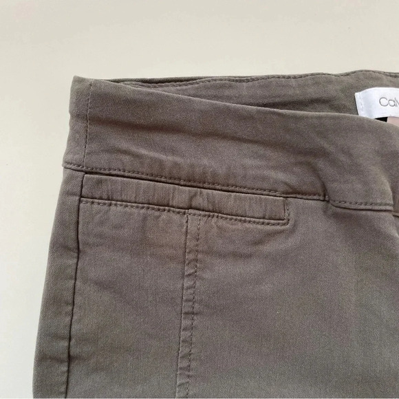 CALVIN KLEIN Ankle Pants Gray Stretch Buttons Business Casual Work Size S - Picture 9 of 14